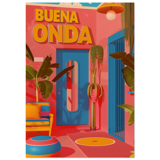 affiche typographie buena onda